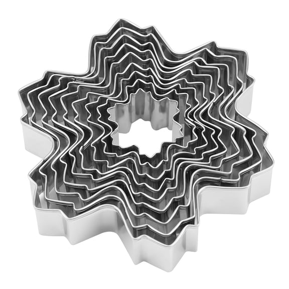 BIMZUC 9-Piece Snowflake Cookie Cutter Set, Stainless Steel Baking Molds for Christmas and Winter Holiday Parties