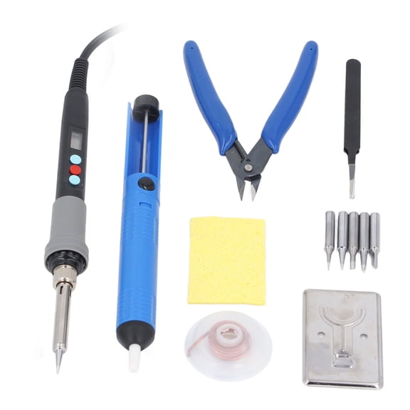 BIMZUC 90W Soldering Iron Kit Ceramic Core Fast Heating Adjustable LCD Digital Soldering Iron with Tips Solder Wire Desoldering Pump EU Plug 220V[cite: 1]