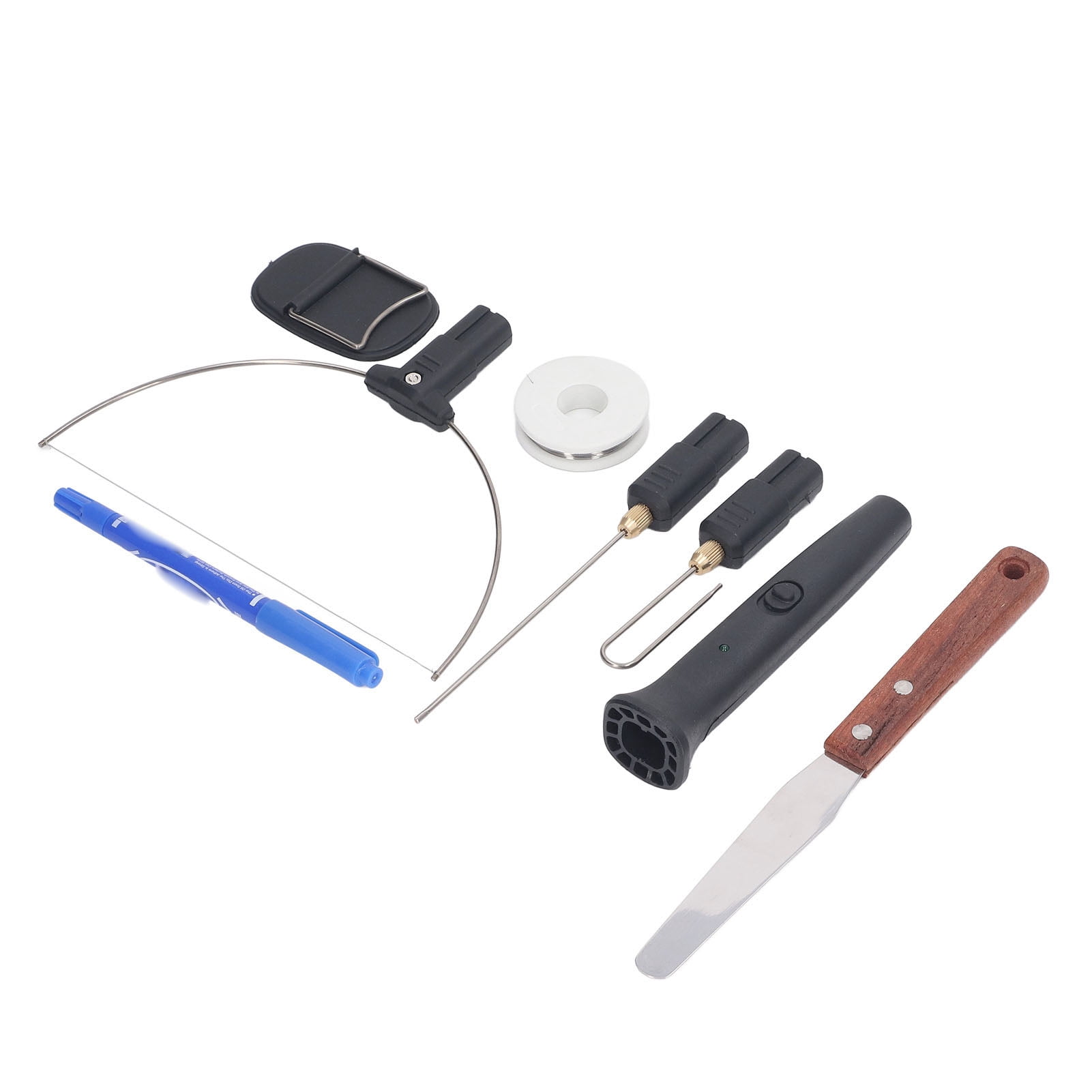BIMZUC 9Pcs Electric Foam Cutter Fast Heating Clean Smoothly Cutting Hot Wire Foam Cutting Pen Kit with EU Plug, AC 100-240V, 18cm / 7.1in Bow, for Craft Studio Supplies