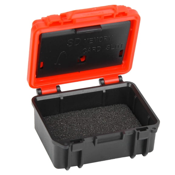 BIMZUC ABS Camera Battery Storage Box Memory Card Dust Proof Case Holder Organizer for LP-E6 Nikon EN-EL15 Lightweight Portable 2.6 inches / 6.5 cm Red and Black