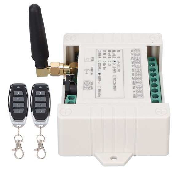 BIMZUC AKC211008 433MHz Wireless RF Remote Control 4 CH Relay Module for Industrial Control DC12-36V Intelligent Switch System with Built-in Battery[cite: 1]