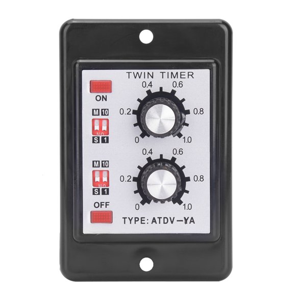 BIMZUC ATDV-YA Knob Control Time Switch Relay On Off Timer Relay, AC110V 220V 50/60Hz, 5A Contact Capacity, White