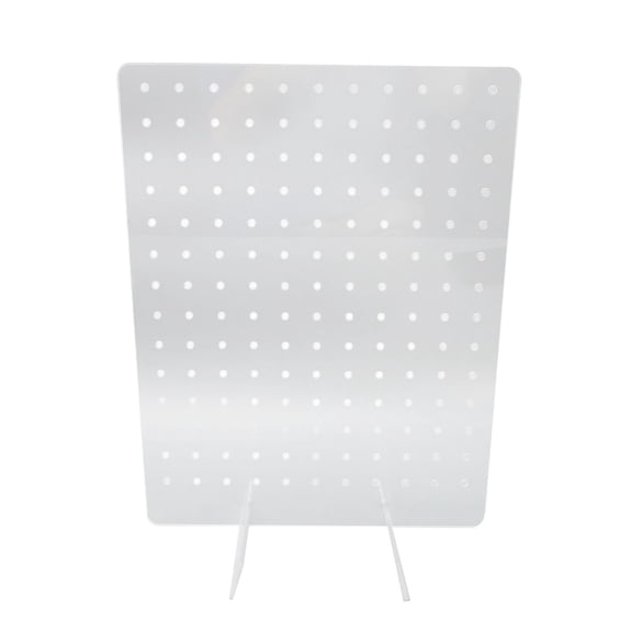BIMZUC Acrylic Pegboard Display Stand Transparent Jewelry Organization Craft Show Peg Board Rack Stand For Earrings Necklaces Bracelets Retail Vendor Booth Displays 15.7 x 11.8 Inches