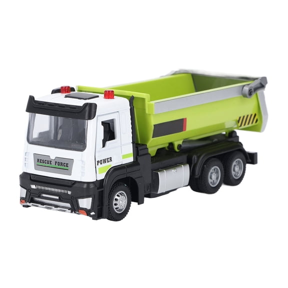 BIMZUC Alloy Dump Truck Model Toy, Light and Sound Effect Pull Back Design, Engineering Construction Vehicle for Kids (6.69 in / 17 cm)