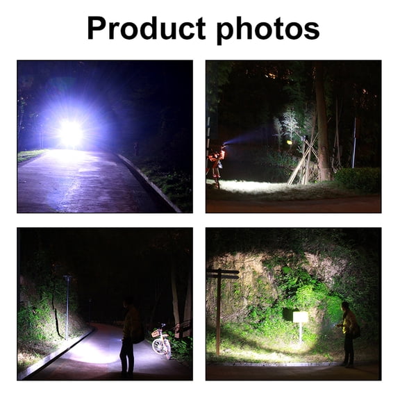 BIMZUC Aluminum Alloy Flashlight Portable 3 Light Heads High Brightness Outdoor Telescopic Focusing Adjustable USB Rechargeable Night Camping Fishing Cycle Lamp (5.7 in / 14.6 cm)