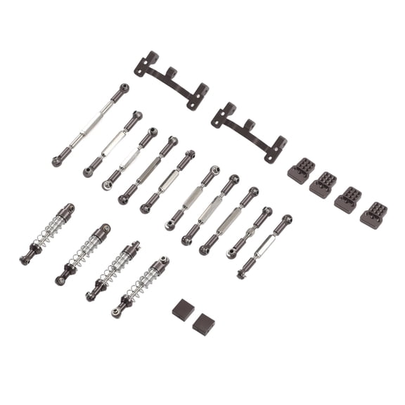 BIMZUC Aluminum Alloy RC Car Upgrade Spare Kit Titanium Shocks Absorber and Pull Rod Set, Premium Performance Replacement Parts for WPL C24 C14 C14K C24K Rock Crawlers Toys (3.54 inches / 9 cm)