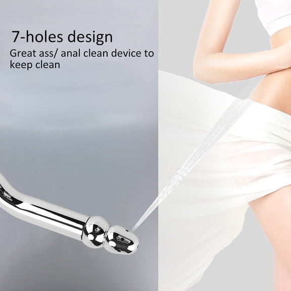 BIMZUC Anal Douche Curved Vaginal Cleaner Wash Cleansing Enema Bidet Faucet with 2 Shower Heads (7.87 inches / 20 cm)