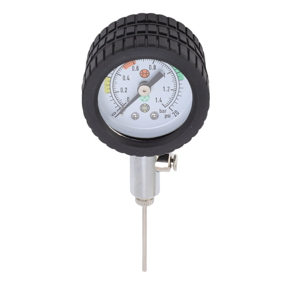 BIMZUC Analog Ball Pressure Tool Mechanical Accurate Air Gauge for Football Basketball Volleyball with Rubber Ring (6.69 inches / 17 cm)