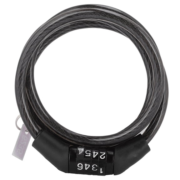 BIMZUC Anti-Theft Mountain Bike Cable Lock, Steel Chain Security Fixed Password Combination Lock, Black (15 cm / 5.91 in)