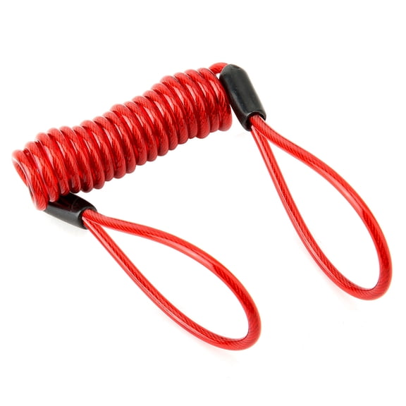 BIMZUC Anti-Theft Steel Wire Cable Spring Reminder for Bicycle and Motorcycle Security, 1.2m/3.9ft Stretching Length, Red