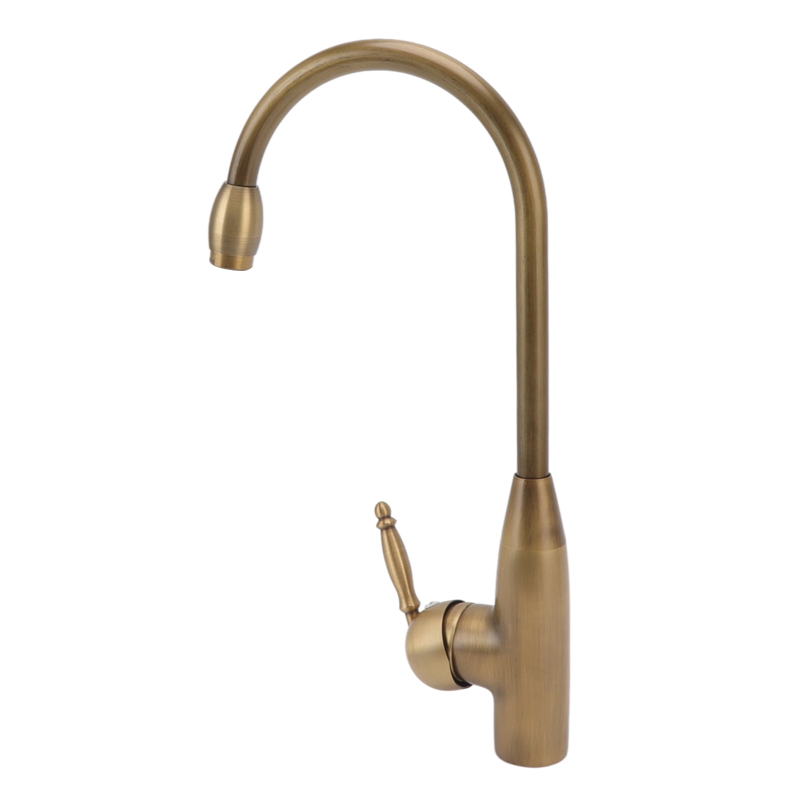 BIMZUC Antique Brass Bathroom Faucet Single Handle Hot Cold Water Tap Retro Swan Sink Mixer (16.14 in / 41 cm)