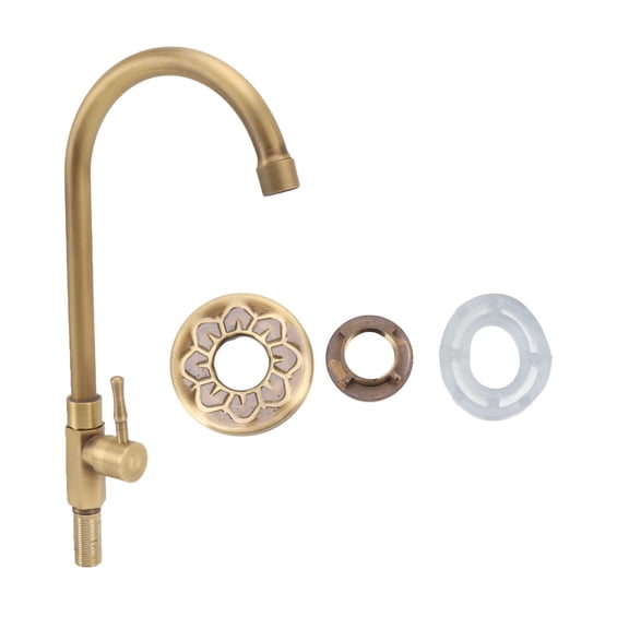 BIMZUC Antique Brass SingleHandle Bathroom Faucet SplashProof Vanity Tap for Home & Commercial Use