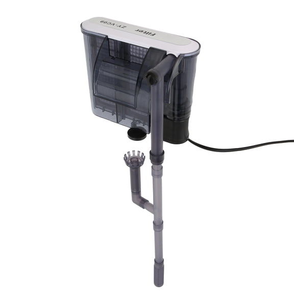 BIMZUC Aquarium Hang On Filter Adjustable Water Flow Increase Oxygen Fish Tank Waterfall Filter with Surface Skimmer EU Plug 220V Quiet Operation 7.48 inches / 19 cm
