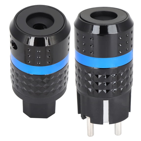 BIMZUC Audio Power Plug IEC Connector Pure Copper Rhodium Plated Set 110-240V High Fidelity Replacement Kit (3.94 inches / 10 cm)