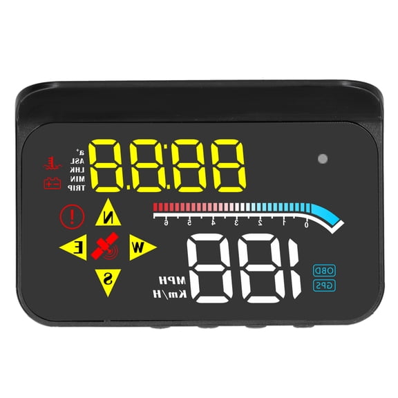 BIMZUC Auto OBD2 + GPS System HUD Display Digital Car Speed Projector Universal 5.9 Inches / 15.0 cm High Definition Screen Dashboard Speedometer OverSpeed Warning Alarm Smart Driving Helper