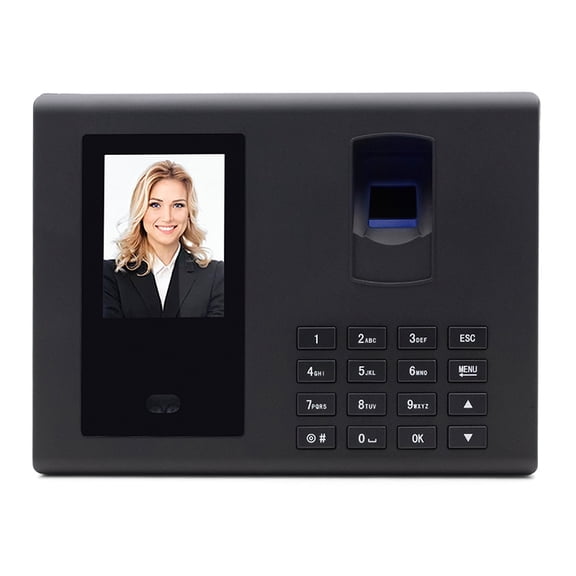 BIMZUC Biometric Fingerprint Time Clock Attendance Machine for Employees Small Business, Access Control System with Facial Recognition, USB Port, 7x5.3x1.3 inches / 17.8x13.5x3.3 cm, Black