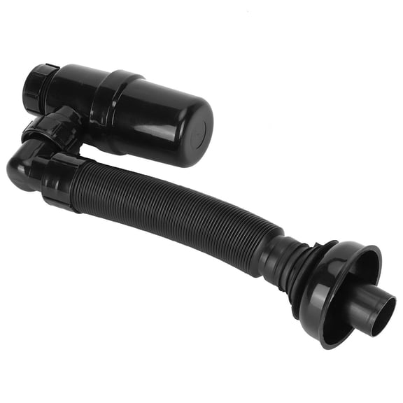 BIMZUC Black AntiBacterial PType Drain Pipe  5.1214.57, 0.42lb, Flexible Spring Hose, AntiClog, Deodorizing, Universal Fit for Sink & Toilet