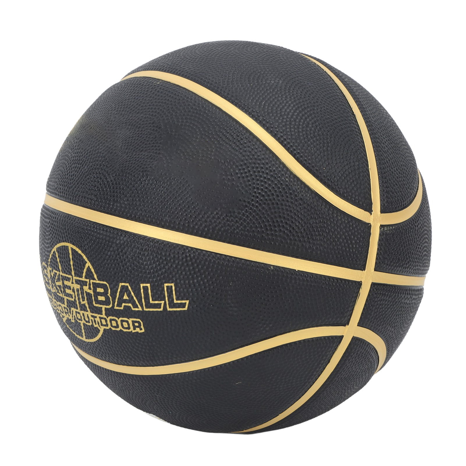 BIMZUC Black Basketball Training Wear Resistance Safe Large Particles Easy Grip Rubber Basketball for Men Size 7 (29.5 inches / 75 cm)