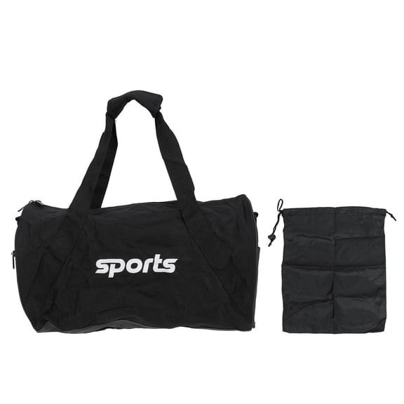 BIMZUC Black Cylindrical RainProof Sports Gym Duffel Bag Waterproof, MultiCompartment Travel & Workout Bag