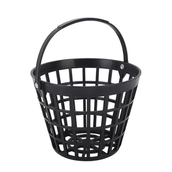 BIMZUC Black Golf Ball Basket Nylon Plastic Golfball Container Golf Ball Holder Contain with Handle Stadium Accessories for 25Pcs Practice Sessions (7.09 inches / 18 cm)