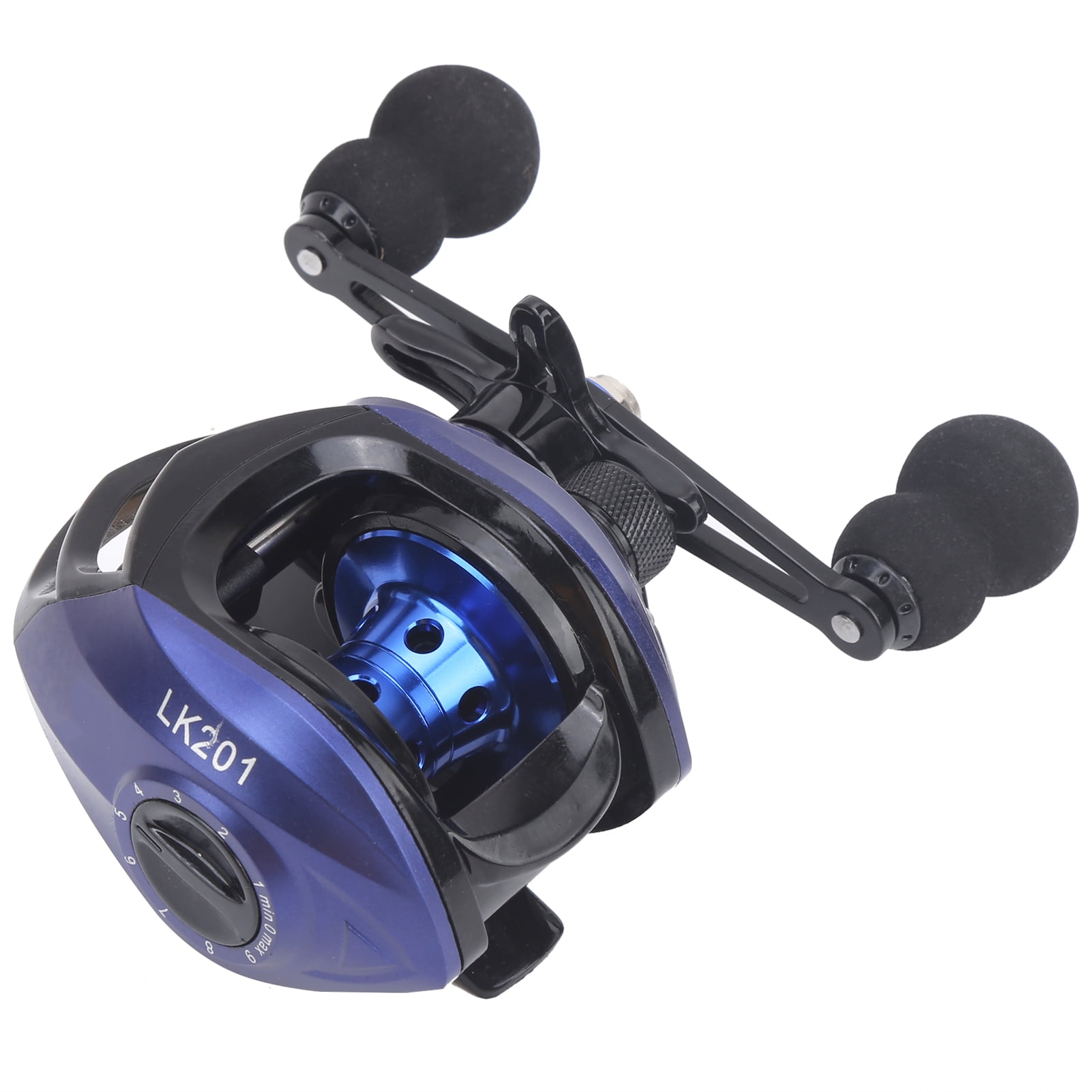 BIMZUC Blue/Black Baitcasting Reel 17+1 Bearings 7.2:1 Gear Ratio High Speed Fishing Wheel Accessory, 5.5 inches / 14 cm, Right Hand