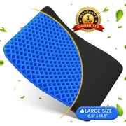 AOLIGO Gel Seat Cushion, 17" x 15" Seat Cushion, Office Chair Cushion for Pain Relief, Blue