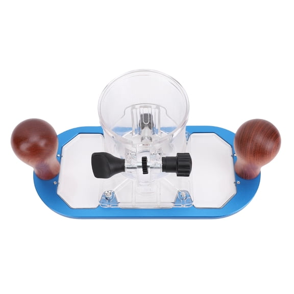 BIMZUC Blue Woodworking Router Base with Handle, Aluminum Alloy Plunge Base Shell, Heavy Duty Trimming Machine Insertion Plate for 65mm Trim Routers (9.84 x 4.72 Inches / 25.0 x 12.0 cm)