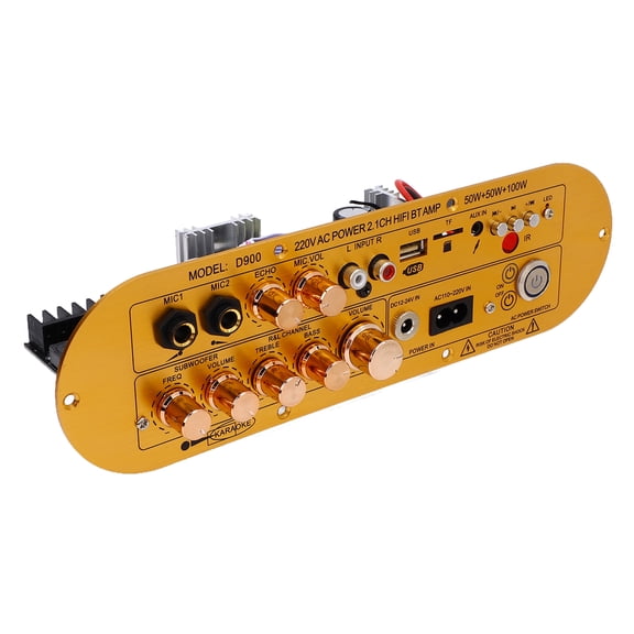BIMZUC Bluetooth HIFI Digital Amplifier 2.1 Channel 50W2+100W Subwoofer Multiple Inputs US Plug (11.02 in / 28 cm)