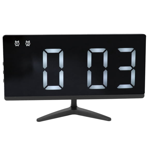 BIMZUC Borderless TV Shape Alarm Clock LED Display 6.5x3.9 inches / 16.5x10cm Multifunctional Mirror Clock with Snooze for Home Office
