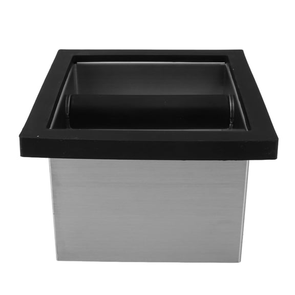 BIMZUC Bottomless Stainless Steel Coffee Knock Box Coffee Ground Knock Bin for Home Cafe Restaurant Desktop Open Bottom Coffee Grounds Container 7.3 x 6.7 in / 18.5 x 17 cm