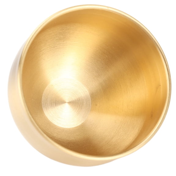 BIMZUC Brass Tea Cup Wire Drawing Process Elegant Smoothing Durable Glossy Brass Liqueur Cup for Banquet Party Wedding Anniversary Gift Vintage Drinkware 2.3 inches