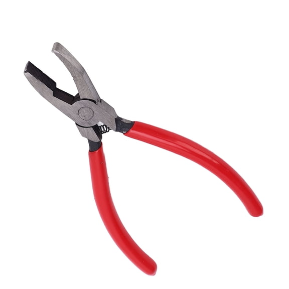 BIMZUC Breaker Grozer Pliers Flat Nose Teeth Design, Multifunctional Glass Breaking and Grozing Tool for Handcraft Stained Glass Work (8.27 inches / 21 cm)