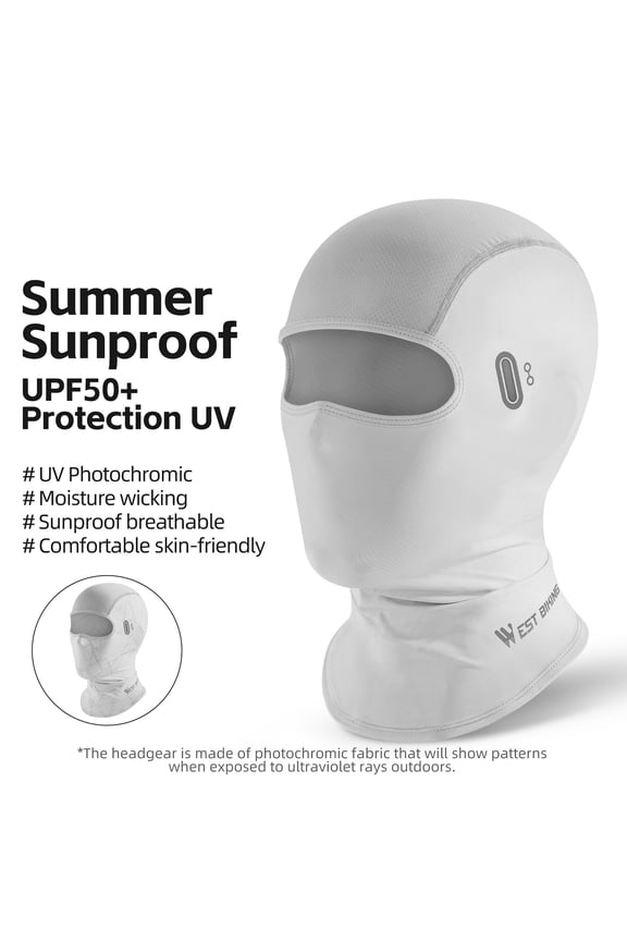 Breathable Bike Riding Cap Summer Sunshine-Proof Sports Hat Photochromic Moisture Wicking Cooling Cap Light Grey