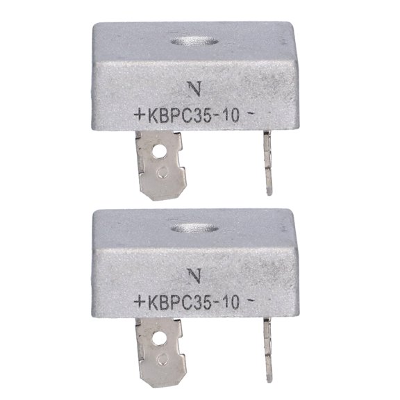 BIMZUC Bridge Rectifier Diode 4 Terminal Accessory for Gasoline Generator KBPC3510 High Temperature Welding Aluminium Metal Housing Quad Terminal Full Wave Power Components (2 Pcs / Pack)