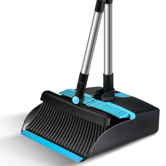 BIMZUC Broom and Dust Pan Combo, Broom and Dustpan Set for Home, Dust