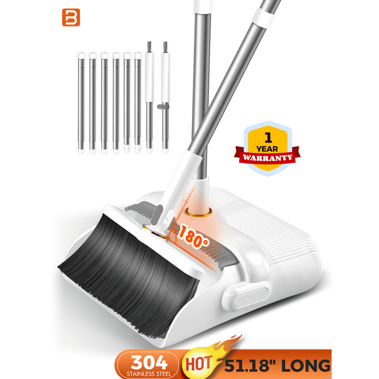 Smooth Sweep Indoor Angle Broom With Dustpan, Kitchen Bathroom Cleaning  Tools - Helia Beer Co