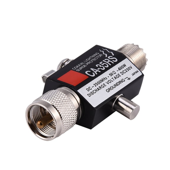 BIMZUC CA-35RS Coaxial Lightning Surge Protector Arrester Male to Female UHF Connector High Frequency Antenna Lightning Arrestor 50 Ohms 400W Surge Suppressors For Transceivers Receivers