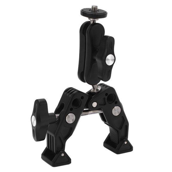 BIMZUC Camera Clamp Mount Multifunction Universal C Shape Professional Double Ball Head Adapter for Monitor and DSLR Photographic Equipment Rig 12-60mm Adjustable Range Super Clamp Holder