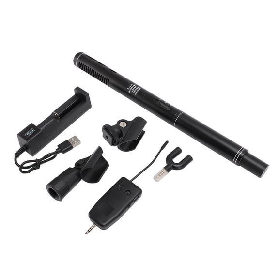 BIMZUC Camera Microphone 2.4G Wireless High Sensitivity Professional Condenser Interview Mic for SLR Camera Phone Black 11 Inch / 27.9 cm [cite: 1]