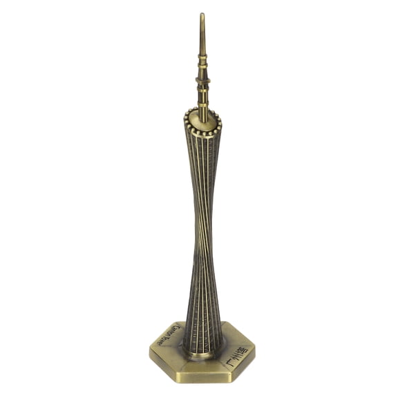 BIMZUC Canton Tower Model Delicate Work Vintage Office Decoration Figurine, Bronze, 9.8 inches / 25 cm