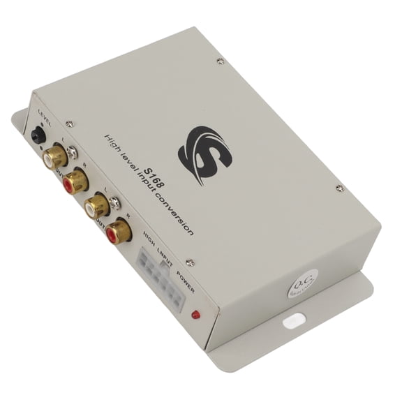 BIMZUC Car Line Output Converter IC Circuit 2 to 4 Voice Frequency Control Device DC12V (5.7 x 1.2 x 3.5 inches / 14.5 x 3 x 9 cm) [cite: 8, 11]