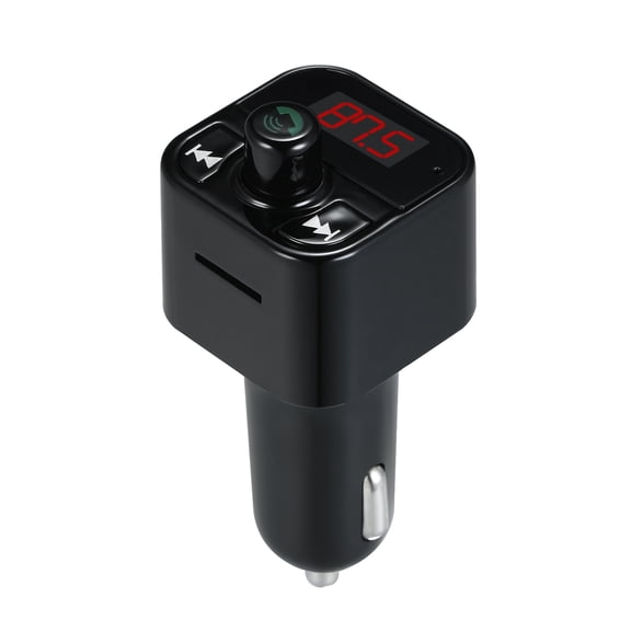 BIMZUC Car MP3/WAV Music Player BT 5.0 FM Modulator Transmitter Wireless Handsfree Audio Receiver Dual USB Chargers, Black