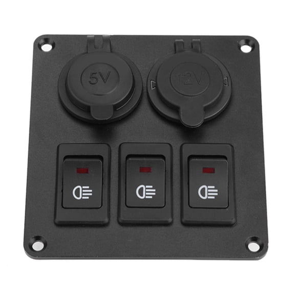 BIMZUC Car Marine 3+2 Combination LED Single Rocker Light Switch Car Charger Cigar Lighter Yellow (4.3 in / 11 cm)