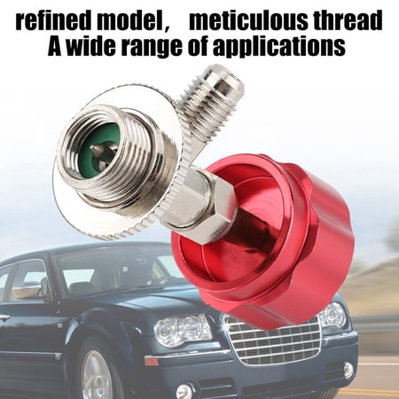 BIMZUC Car Refrigerant Can Tap Dispensing Valve Bottle Opener M14 1/4 for SEA R134a[cite: 1], Stainless Steel and Copper Red and Silver Automotive AC Repair Tool[cite: 1]