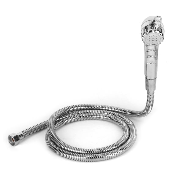 BIMZUC Caravan External Nozzle Water Supply Shower Head Kit with Stainless Steel Hose for RV Water System Easy-Change Replacement Parts, 1.5m / 4.9ft