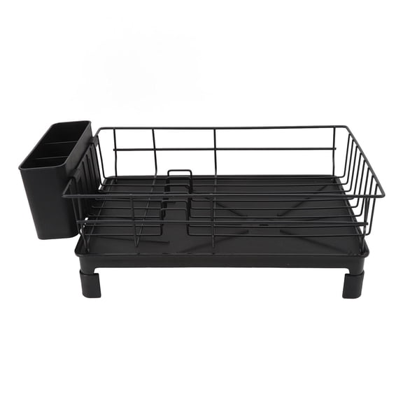 BIMZUC Carbon Steel Dish Drying Rack with Utensil Holder  Durable, SpaceSaving, MultiFunctional Kitchen Counter & Cabinet Rack