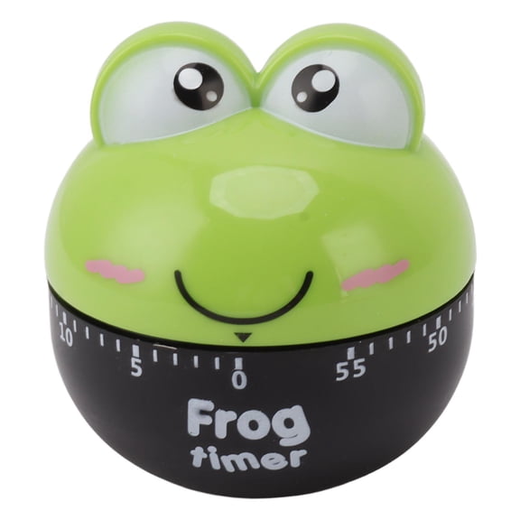 BIMZUC Cartoon Mechanical Kitchen Timer – 60‑Minute Adjustable, Battery‑Free, High‑Accuracy Green Timer for Cooking, Study & Fitness