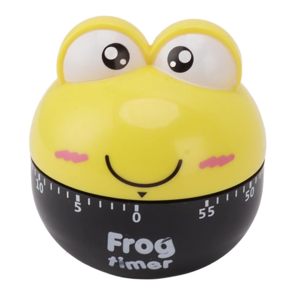 BIMZUC Cartoon Mechanical Kitchen Timer – 60‑Minute Adjustable, Battery‑Free, High Accuracy, Yellow Frog Design