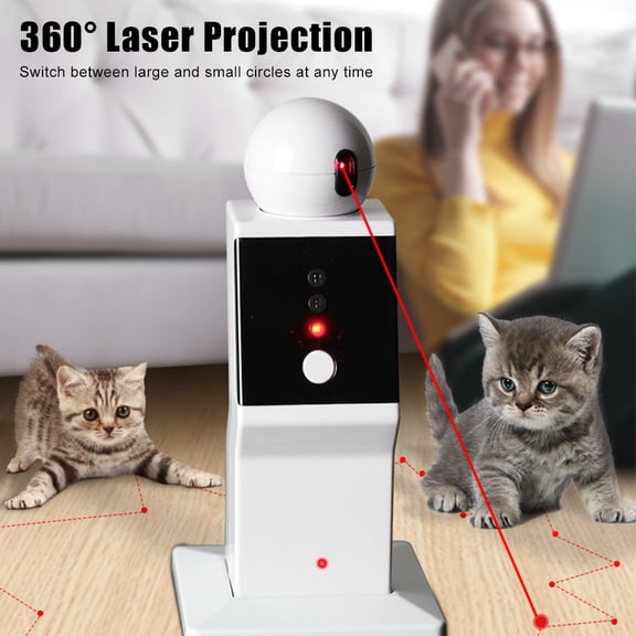 BIMZUC Cat Laser Toy Robot Interactive Pointer Automatic Chase Toy Rechargeable 7.87 inches / 20 cm