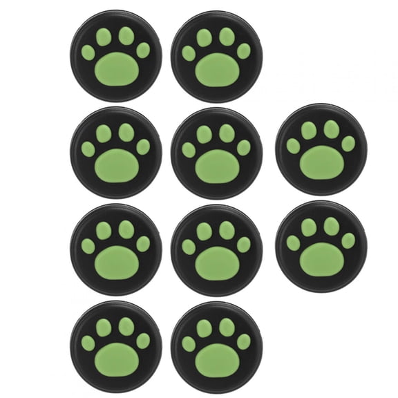 BIMZUC Cat Paw Thumb Grips Cover Joystick Rocker Silicone Cap Universal Gamepad Controller Replacement Parts for Enhanced Gaming Experience Ten Pieces Set Black Base Green Claw